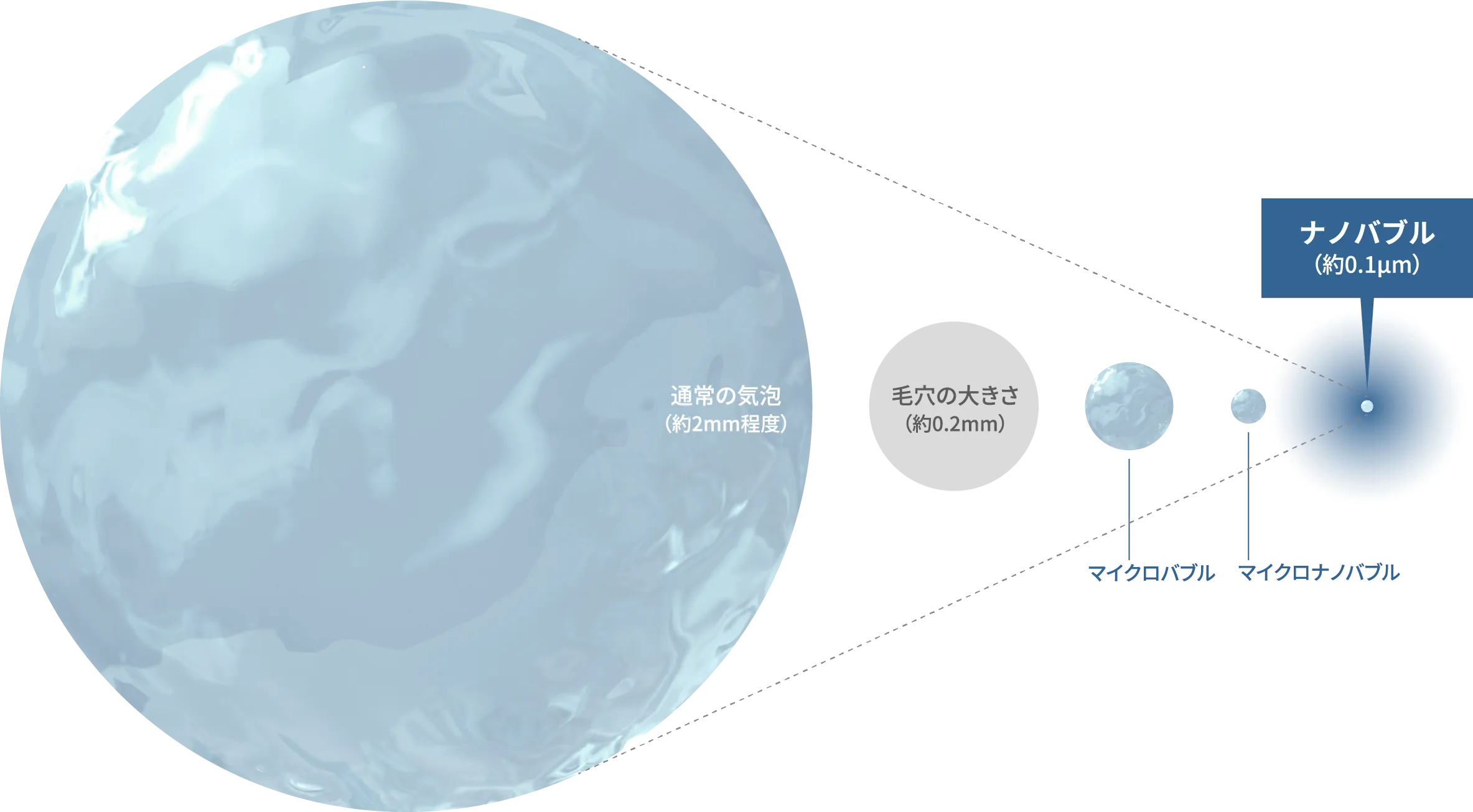 ナノとは1mの10億分の1の大きさ