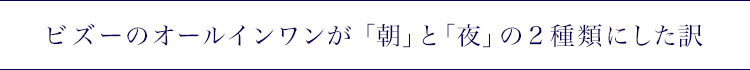 ビズーのオールインワンが「朝」と「夜」の2種類にした訳